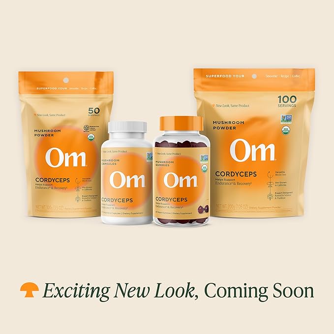 OM Mushroom Cordyceps Powder 7.05 oz (100 Servings) – Organic, Vegan, Non-GMO, Gluten-Free – Energy, Stamina & Endurance Support – Adaptogenic Superfood for Sports, Performance, Smoothies & Tea