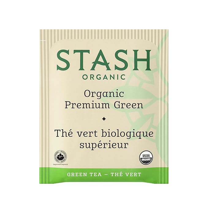 Stash Tea Organic Premium Green Tea, Caffeinated, Non-GMO Project Verified, Serve Hot or Iced, 96 Tea Bags, 16 count (6 pack)