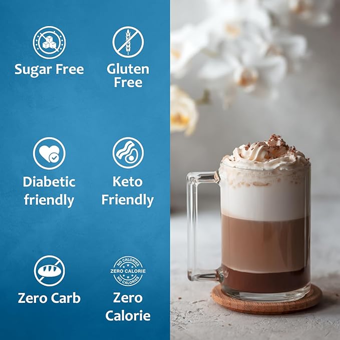 Syruvia Sugar Free Coffee Syrup Variety Pack: French Vanilla, Salted Caramel, Hazelnut, and Vanilla - Gluten-Free, Kosher, 25.4 fl oz Bottles - Enhance Your Coffee Experience,