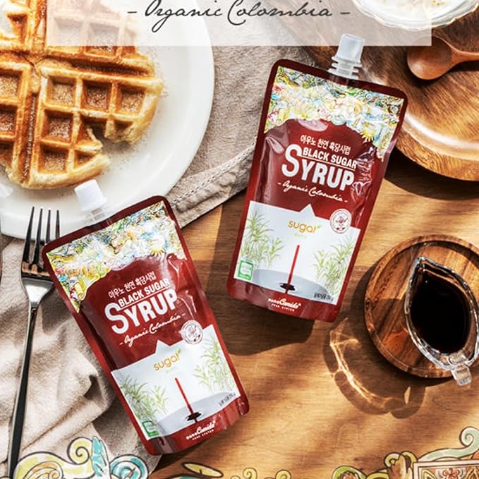 Authentic Black Sugar Syrup - Pure Cane Sugar Syrup for Coffee, Pancakes, Desserts & More_8.8 oz (250g)_1ea