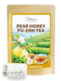 TeeLux Pear Honey Pu-erh Tea Bags, Premium Black & Pu-erh Blend with Natural Pear & Honey Flavor, Smooth & Sweet, 100 Count