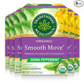 Traditional Medicinals Tea, Organic Smooth Move Peppermint, Relieves Occasional Constipation, Senna, 96 Tea Bags (6 Pack)