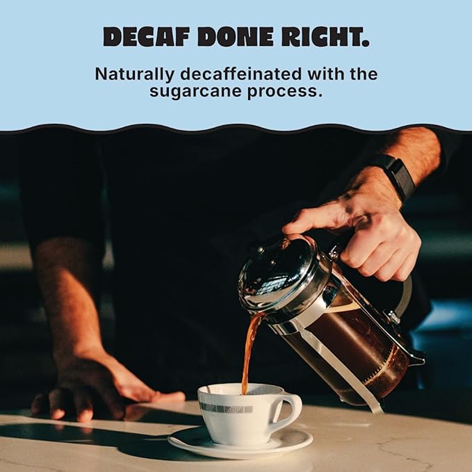 Control Freak Decaf Coffee Just Vibes, 0% Caffeine Whole Bean Coffee (32 Oz) – Fresh Sugarcane Processed Coffee Beans, Chemical-Free Decaffeination, Calm Energy, Full Flavor, No Buzz