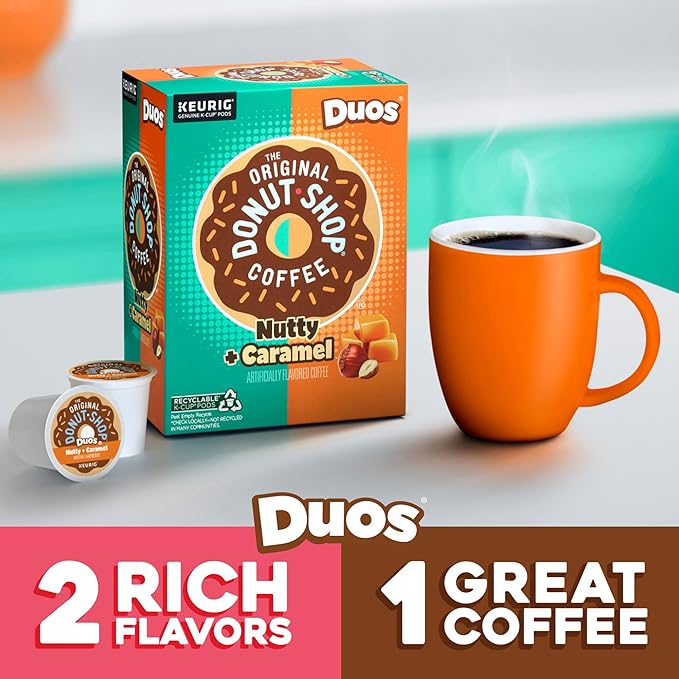 The Original Donut Shop Duos Nutty + Caramel Keurig Single-Serve K-Cup Pods, Medium Roast Coffee, 96 Count