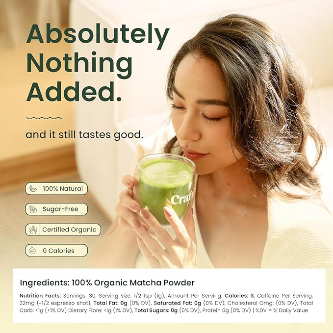Crafti Barista Premium Culinary Grade Uji Matcha - Authentic Japanese Matcha Green Tea Powder from Kyoto, Japan for Matcha Lattes (75g / 2.65oz)