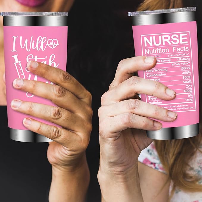 Nurse Gifts for Women - Nurses Week Gift - Nurse Graduation Appreciation Christmas Gifts for Nurses, Practitioner - 20oz I Will Stab You Tumbler Cup