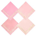 100 Pink Napkins - 4 Assorted Designs l 3-Ply Cocktail Napkins Folded 5 x 5 Inches l Bar Napkins Disposable Party Napkins Paper Napkins Dinner for Wedding Baby Shower Birthday (Assorted Pink)