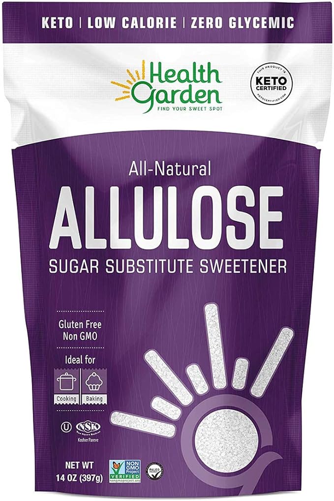 Health Garden Allulose Sweetener - Gluten and Sugar Free - Zero Net Carb - Non GMO - Kosher - Keto Friendly (14 OZ)