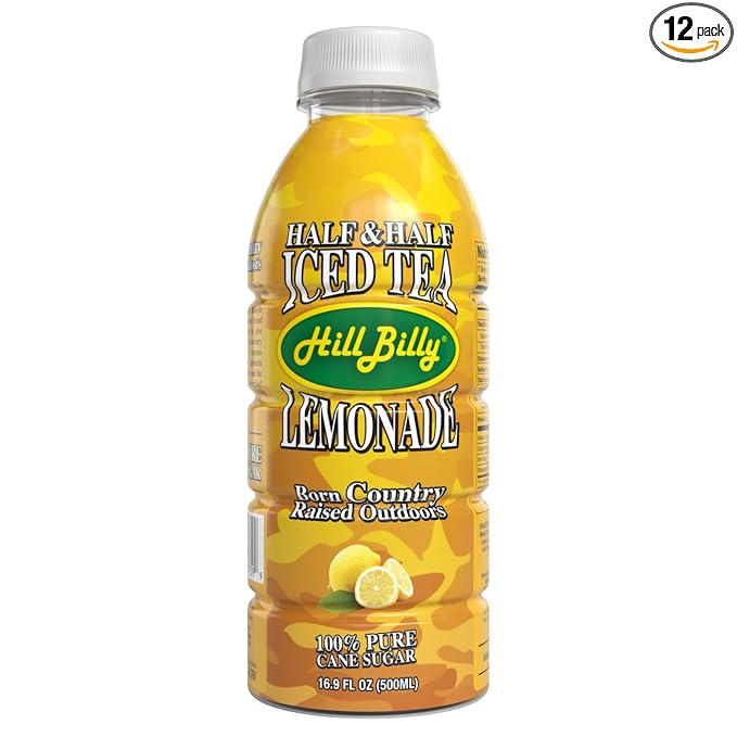 HillBilly Iced Teas and Lemonades, Riega Snacks (12 Count, Half & Half Lemonade & Iced Tea)