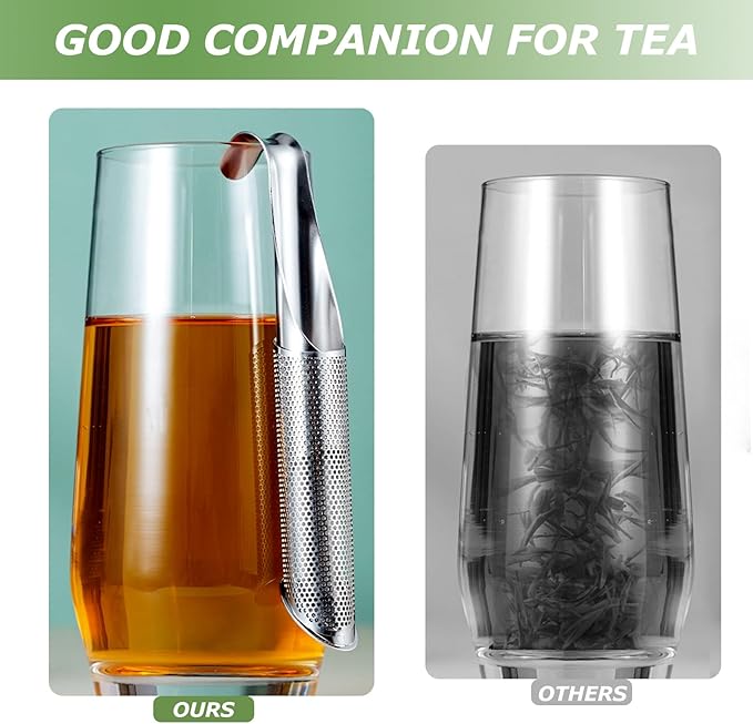 2 Pack Tea Infuser, Fine Mesh Tea Infuser for Loose Leaf Tea, Stainless Steel Strainer with 2 Brush and Clip for Loose Leaf Tea