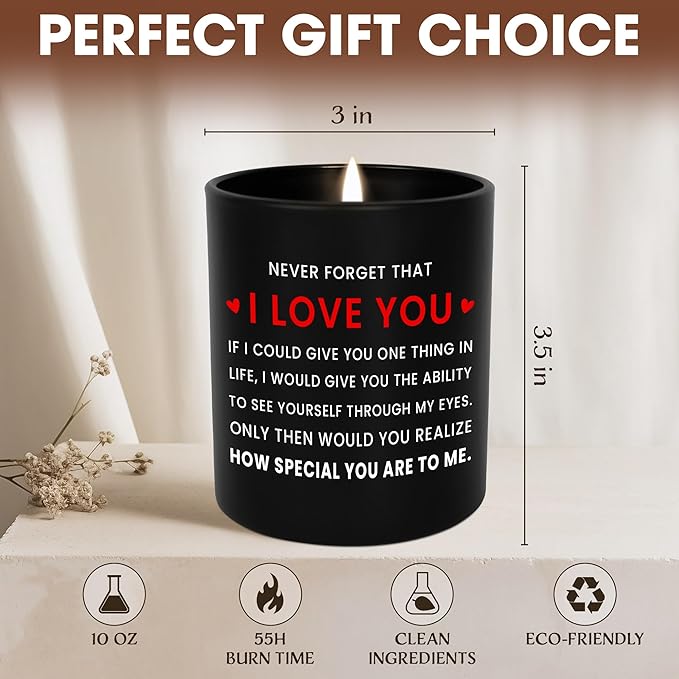 OASSIE Christmas Couple Gifts for Her Him Women Men - I Love You Long Lasting Vanilla Lavender Scented Candle 10 oz - Birthday Couples Gifts for Boyfriend Girlfriend Husband Wife