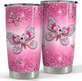 SANDJEST Butterfly Tumbler Jewelry Style 20oz Tumblers with Lid Gift for Women Girl Daughter Sister Mom Christmas Birthday Presents