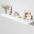 Dreamland 55" Floating Shelves for Wall, 12" Deep Thicker White Floating Shelves, Wall-Mounted Shelves for Bedroom, Living Room, Kitchen, Bathroom - Set of 1