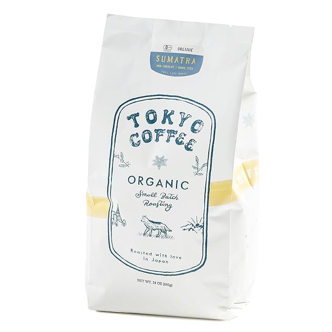 Sumatra Mandheling Whole Bean Coffee by TOKYO COFFEE - 24oz Bag - Rich and Spicy Single Origin, 100% Arabica, Certified Organic from Japan