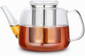 Easyworkz Borosilicate Glass Teapot 50oz with Large Stainless Steel Removable Loose Tea Infuser for Fruit Herbal and Infusion