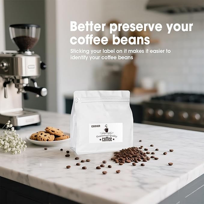 50 Count 8oz Coffee Bags with Valve,1/2 lb Vented Coffee Beans Packaging Bags High Barrier Aluminumed Foil Flat Bottom Heat Sealed Side Zipper Resealable Storage Bag for Home or Business（White）