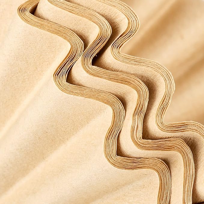 EUSOAR 1-2 Cup Unbleached Coffee Filters, Pack of 50 Disposable Natural Brown Paper Coffee Filter, for Small Basket Style Single Pour Over and Drip Coffee Makers, for Home Commercial