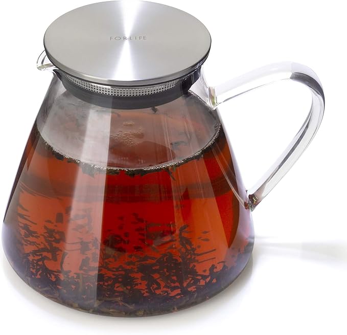 FORLIFE Fuji Glass Teapot with Filter Lid (32 ounces)
