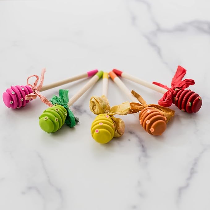 Wooden Honey Dipper Sticks, Honey Comb Wand Stirrers for Tea, Honeycomb Dripper Stir Spoons, Wood Dabber Combs Drizzler Sticks for Cake Pops, 6" Charcuterie Drizzle Dippers Pack of 12 by Woodpeckers