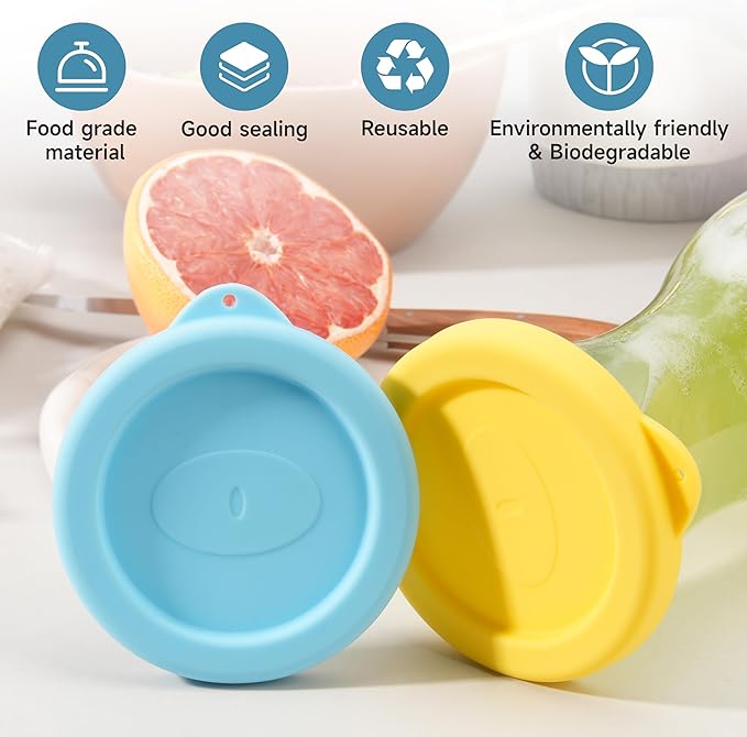 Silicone Carafe Lids Only Fit Glass Carafe with a diameter of 3.2", 4 Packs Replacement Lid Compatible with NETANY 1 Liter 35oz Glass-Carafe, Please Check the Size Before you Buy (Only lid)