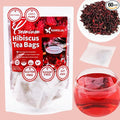 Premium Hibiscus Tea Bags, 60 Count, 100% Pure & Natural Dried Hibiscus Flowers - No Sugar, Caffeine-Free, Gluten-Free, Vegan. Tart & Refreshing, Ideal for Hot or Iced Tea, Rich in Natural Goodness