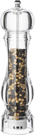 LHS Pepper Mill Grinder Salt Grinder Peppercorn Grinders with Adjustable Coarseness-Clear