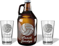 Alterd Industries Volleyball Coach Gift - Personalized Engraved Pint Glass, Beer Glass, End of Season, Coach Accessories, Coaching Gifts, Supplies (Volleyball, Growler Gift Box)
