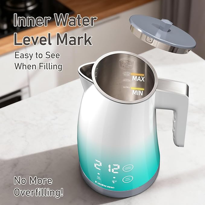 electric kettle with 5 presets temperature control (Blue Gradient)