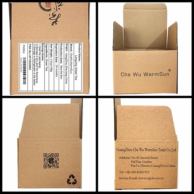 ChaWuWarmSun [B] LongJing Green Tea,3.5oz/100g,Chinese Dragon Well Green Tea Loose Leaf