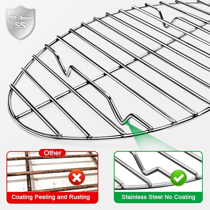 12inch Stainless Steel Roasting Rack, Oval Roasting Rack for Oven Rack with Baking, Cooking, Grilling, Drying in Kitchen, Gifts for Mom Dad Wife Men in Christmas Day