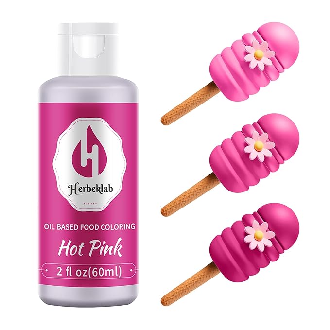 Hot Pink Oil Based Food Coloring – 2 fl oz Professional Grade Concentrated Oil Food Dye for Melting Chocolate, Candy Melts, Cake Pops, Strawberries & Baking