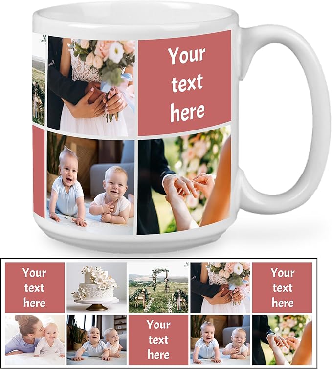 Custom Photo Ceramic Coffee Mug, Jumbo Sized-20oz, Glossy or Matte Finish (10 Box)