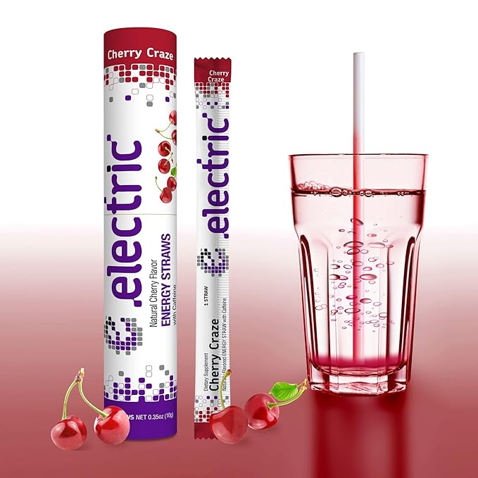 Smooth and Gentle Caffeine Energy. No Sugar. No Calories. Healthy and All Natural Natural Cherry Craze – 10 Straw Pack