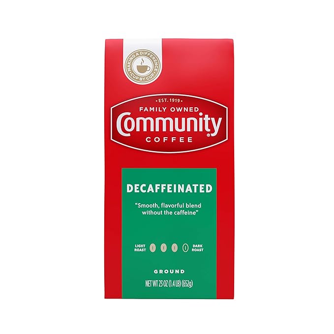 Community Coffee Medium-Dark Roast 23 Ounce, Decaffeinated Ground Coffee, 23 Ounce Bag (Pack of 1)