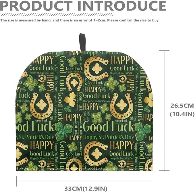 Teapot Cover Tea Cozy Lucky Leaf Clover Teapot Insulated Kitchen Accessory St. Patrick's Day Tea Pot Cozy for Keeping Warm Teapot Dust Protector