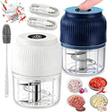 2026 New Electric Garlic Chopper, Mini Portable Veggie Chopper with 304 Stainless Steel Blades, 300ML Rechargeable Food Processor Cordless, for Mashing Onion Garlic Chili Ginger Fruits (2*Mixed)