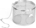 AUNMAS Seasoning Strainer, Stainless Steel Tea Mesh Tea Infuser Strainer with Extended Chain Hook for Brew Loose Leaf Tea and Seasonings, Sliver 5.52 x 3.94in