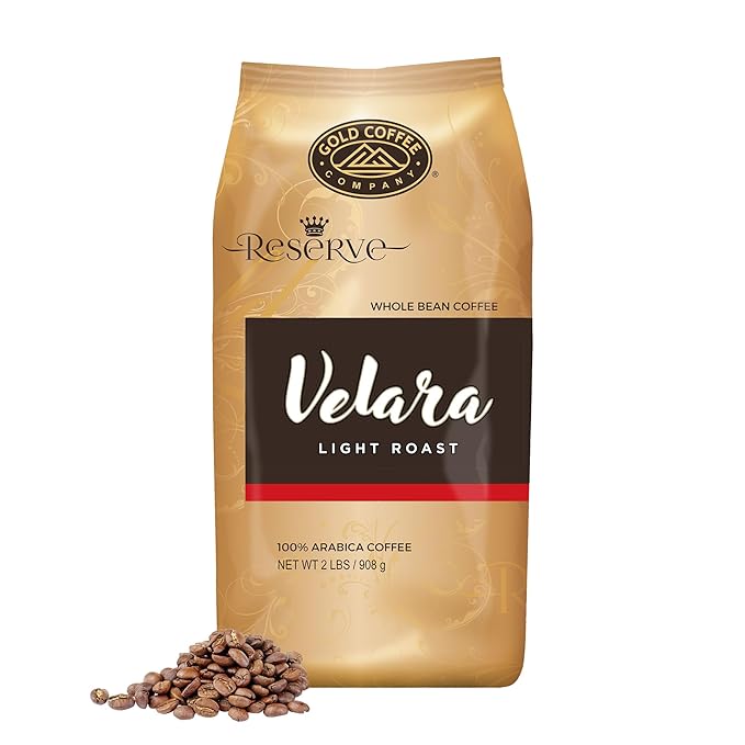 Gold Coffee Co. Velara Premium Blend | Light Roast, Whole Bean| 100% Arabica Coffee | 2 lbs.