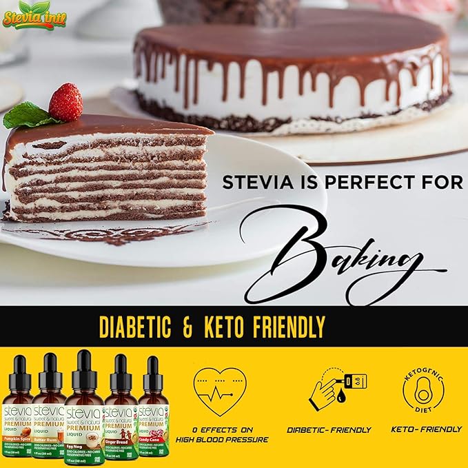 Stevia Intl - Holiday & Seasonal Special (Pack of 5). Premium Stevia Drops with 5 Flavors in Glass Bottles. 100% All-Natural Sweet, Non-Bitter, NON-GMO, Diabetic & Keto Friendly (1oz)