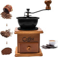 Manual Coffee Grinder, Vintage Wooden Mini Portable Hand Crank with Ceramic Burr, Coffee Grinder Manual Adjustable Coarseness Setting for Espresso French Press Drip Coffee, Antique Display Gift