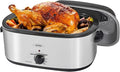 Sunvivi Electric Roaster,20 Quart Roasting Oven with Self-Basting Lid Removable Pan,Turkey Roaster Oven with 150 to 450F Temperature Control Cool-Touch Handles,Silver