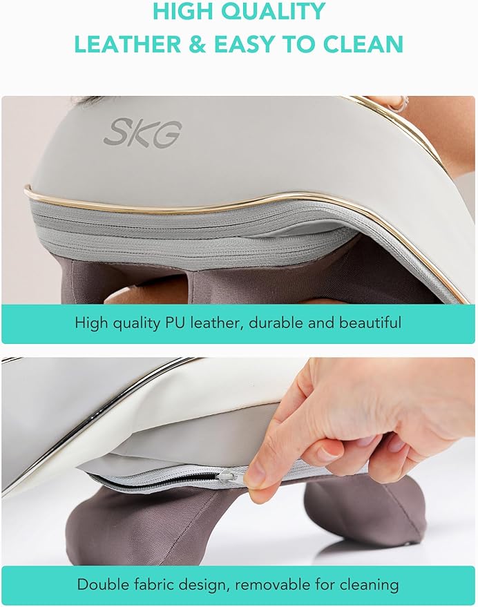 SKG Neck Massager with Heat for Pain Relief, Deep Tissue 6D Kneading, Cordless Neck and Shoulder Massager for Men and Women, Christmas Gift for Family and Friends