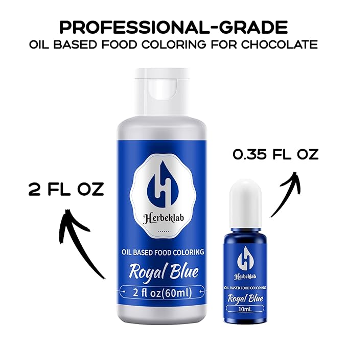 Royal Blue Oil Based Food Coloring – 2 fl oz Professional Grade Concentrated Oil Food Dye for Melting Chocolate, Candy Melts, Cake Pops, Strawberries & Baking