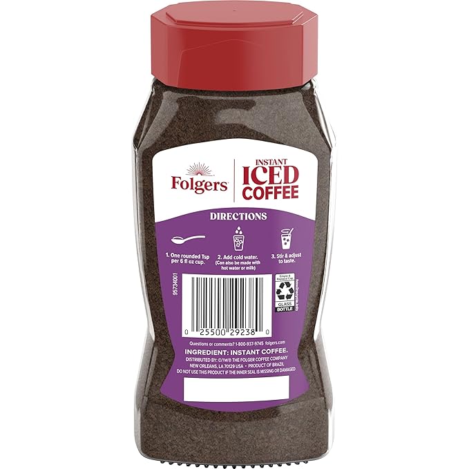 Folgers Instant Iced Coffee, 7 Ounce (Pack of 6)