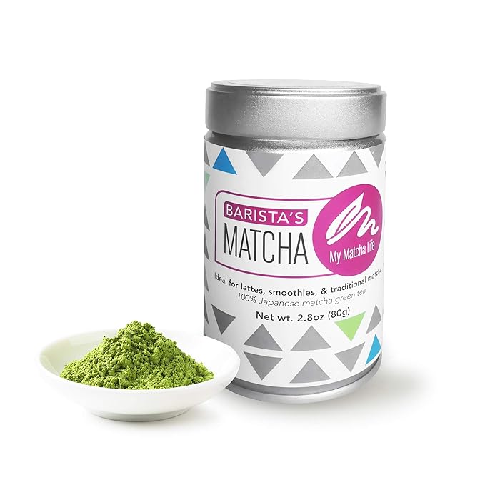 My Matcha Life (2.8oz) Barista's Premium 100% Japanese Matcha Vibrant Powder Smooth & Fresh Taste - Boost Energy, Focus, & Immune System - Vegan, Gluten Free - Lattes, Blended Drinks & Tea