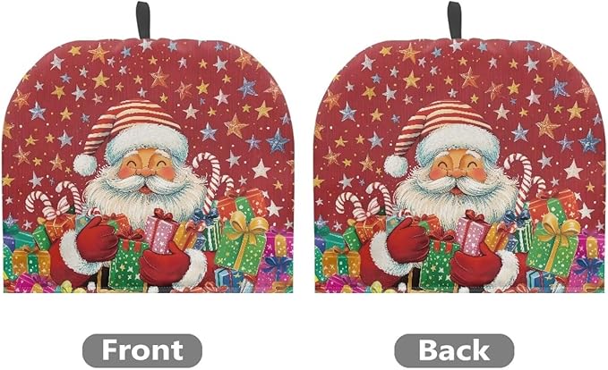 Santa Claus and Presents Kettle Cover Small Tea Pot Cozy Cover with Keep Warming Fashion Teapot Insulated Teapot Dust Protector Kitchen Accessories for Home Decorative Tea Kettle Dust Cover