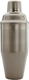Barfly 3-Piece Diamond Lattice Etch Japanese Cocktail Shaker Set (24 Oz/700ml), Gun Metal Black