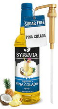Syruvia Sugar Free Pina Colada Syrup, Flavored Syrup for Cocktails, Drinks, Lemonades, Iced Teas, and Desserts – 25.4 fl oz, With Pump