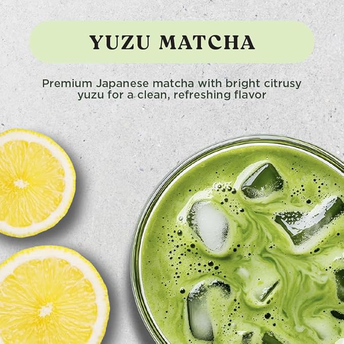 The Harmony Matcha Yuzu (10 Sticks) Premium Japanese Matcha Powder, Rich in Antioxidants & L-Theanine, Sweetened with Organic Sugar, No Preservatives