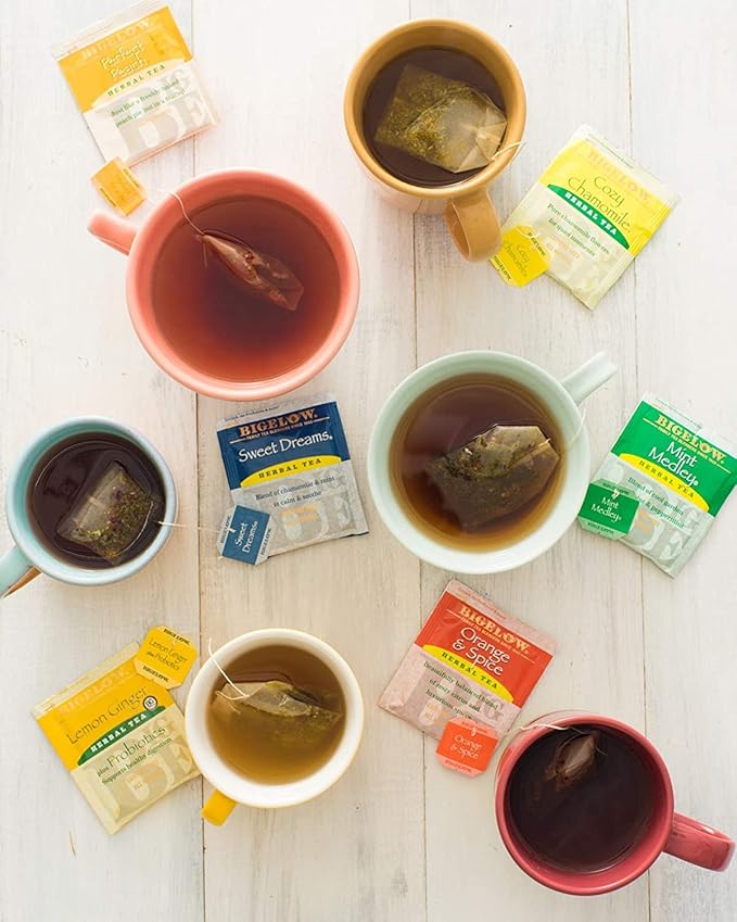 Tea Bags Assortment Variety Sampler Pack - 48 Count - Green, Black, Herbal, English, Chai Tea Breakfast